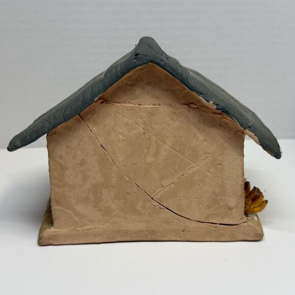 Vintage Handmade Clay Pottery Terra Cotta Folk Art Diorama Hut Kitchen Scene - Picture 4 of 10